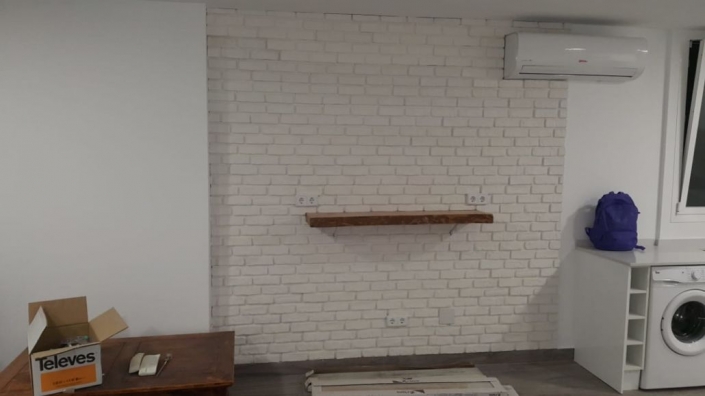 cocina lavadora pared tocho blanco